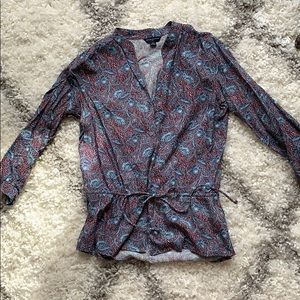 Banana Republic button down tie waist blouse